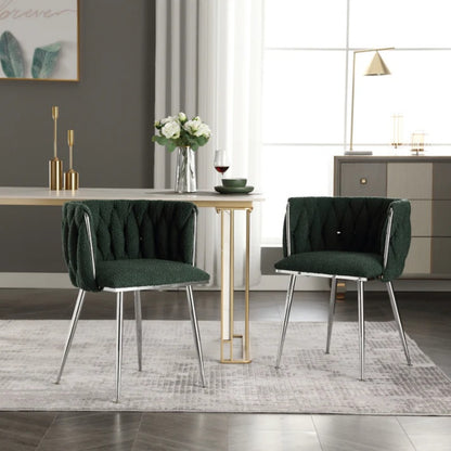 COOLMORE Leisure Dining Chairs Accent Chair Velvet Accent Lounge Chair With Metal Feet 2PC/SET-海智集-Default-