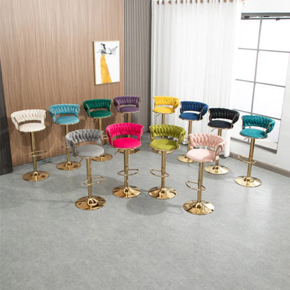 COOLMORE Swivel Bar Stools Adjustable Counter Height Chairs with Footrest for Kitchen, Dining Room-海智集-Default-