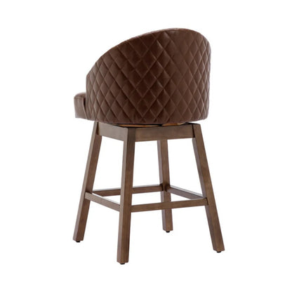 COOLMORE Bar Stools Set of 2 Counter Height Chairs with Footrest for Kitchen, Dining Room And 360 Degree Swivel-海智集-Default-