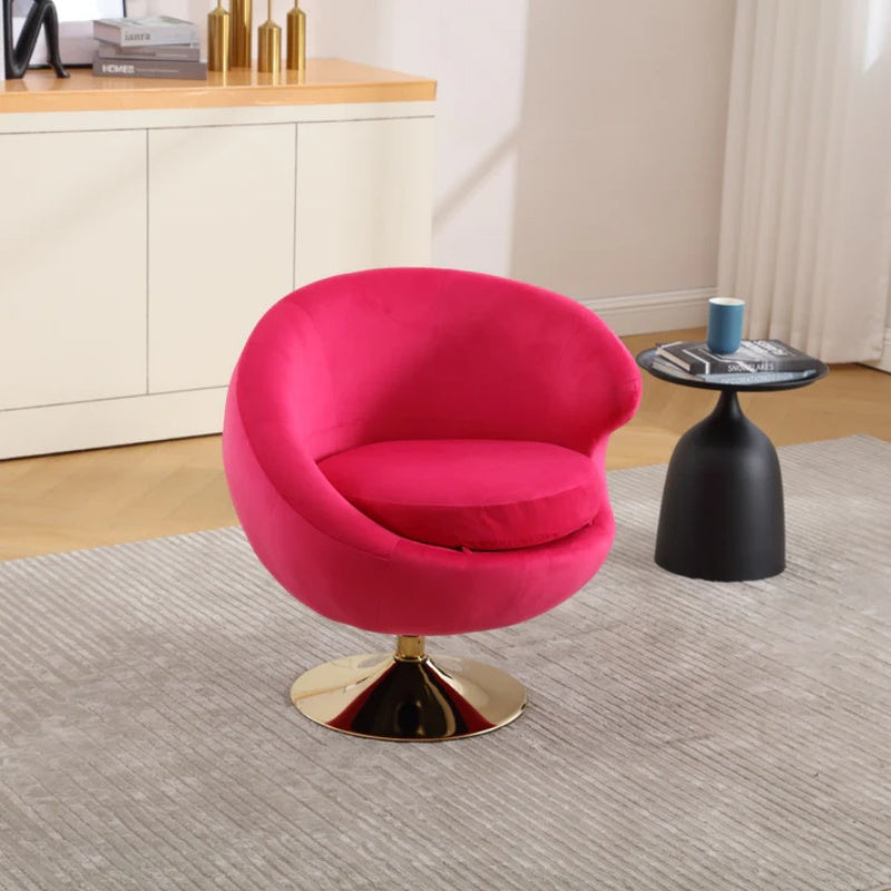 360 Degree Swivel Cuddle Barrel Accent Chairs, Round Armchairs with Wide Upholstered, Fluffy Fabric Chair for Living Room, Bedroom, Office, Waiting Rooms-海智集-Default-