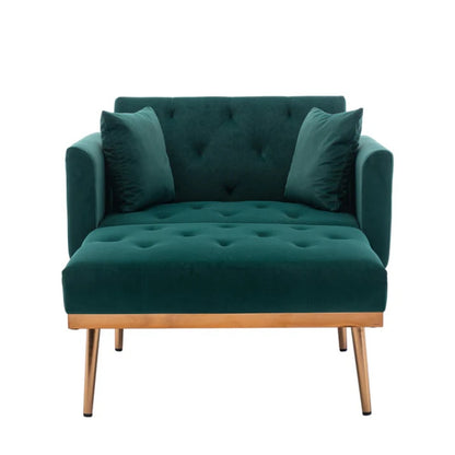 COOLMORE fashionable and classic style chaise lounge chair / accent chair for Living Room, bedroom (Green Velvet)-海智集-Default-