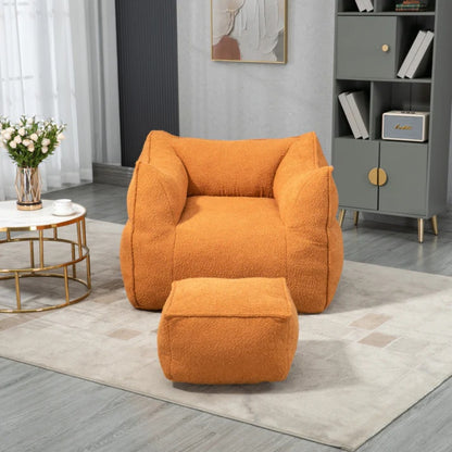 COOLMORE Bean Bag Chair Lazy Sofa/Footstool Durable Comfort Lounger High Back Bean Bag Chair Couch for Adults and Kids, Indoor & Outdoor-海智集-Default-