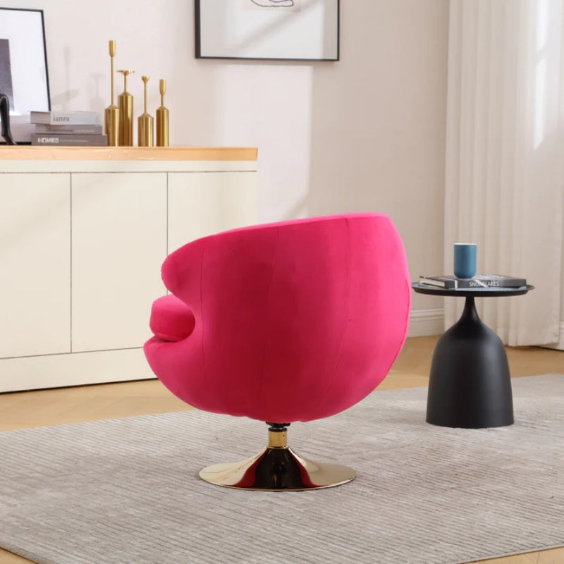 360 Degree Swivel Cuddle Barrel Accent Chairs, Round Armchairs with Wide Upholstered, Fluffy Fabric Chair for Living Room, Bedroom, Office, Waiting Rooms-海智集-Default-
