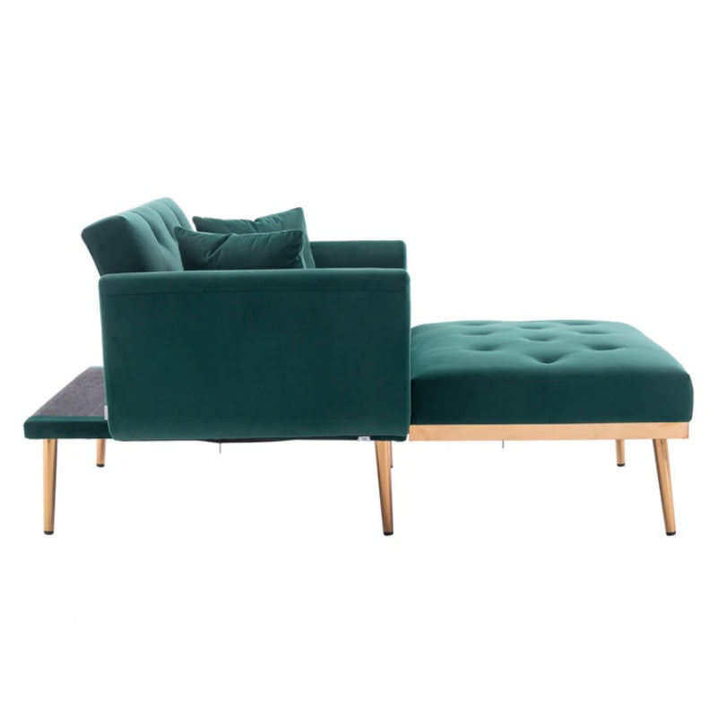COOLMORE fashionable and classic style chaise lounge chair / accent chair for Living Room, bedroom (Green Velvet)-海智集-Default-