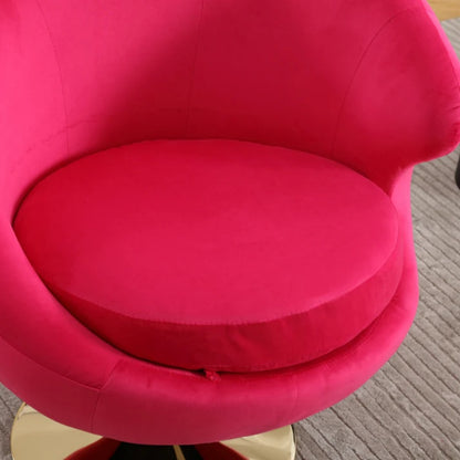 360 Degree Swivel Cuddle Barrel Accent Chairs, Round Armchairs with Wide Upholstered, Fluffy Fabric Chair for Living Room, Bedroom, Office, Waiting Rooms-海智集-Default-
