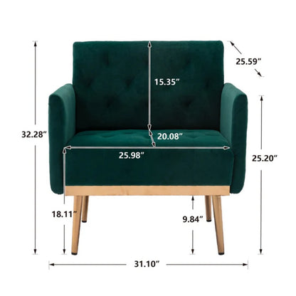 COOLMORE Accent Chair ,leisure single sofa with Rose Golden feet-海智集-Default-