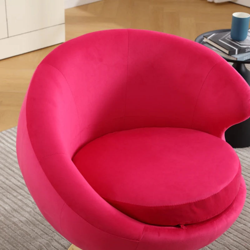 360 Degree Swivel Cuddle Barrel Accent Chairs, Round Armchairs with Wide Upholstered, Fluffy Fabric Chair for Living Room, Bedroom, Office, Waiting Rooms-海智集-Default-