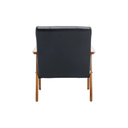 Accent Chairs Set of 2 with Side Table, Mid Century Modern Accent Chair, Wood and Fabric Armchairs Side Chair, Lounge Reading Comfy Arm Chair for Living Room, Bedroom, Office-海智集-Default-