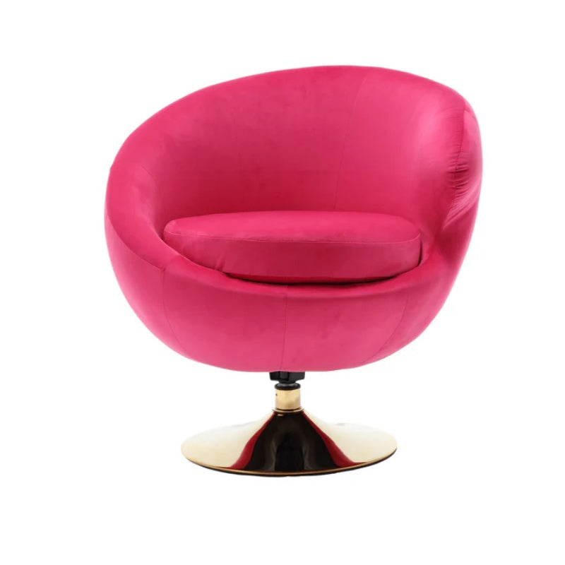 360 Degree Swivel Cuddle Barrel Accent Chairs, Round Armchairs with Wide Upholstered, Fluffy Fabric Chair for Living Room, Bedroom, Office, Waiting Rooms-海智集-Default-