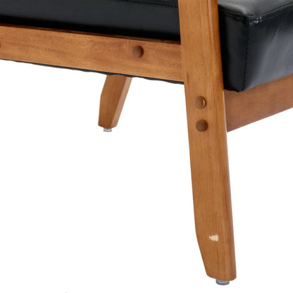 Accent Chairs Set of 2 with Side Table, Mid Century Modern Accent Chair, Wood and Fabric Armchairs Side Chair, Lounge Reading Comfy Arm Chair for Living Room, Bedroom, Office-海智集-Default-