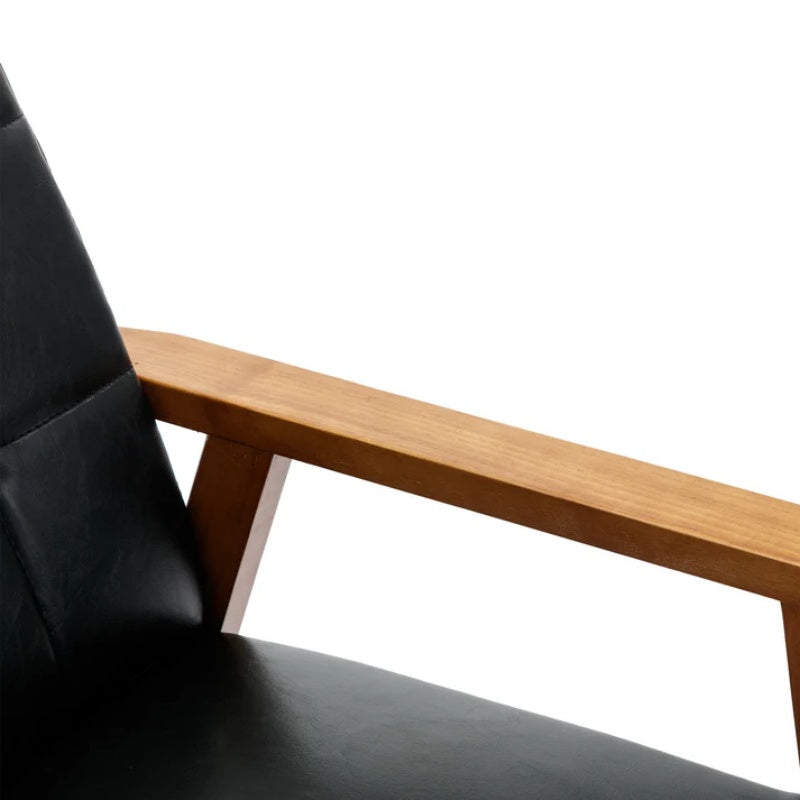 Accent Chairs Set of 2 with Side Table, Mid Century Modern Accent Chair, Wood and Fabric Armchairs Side Chair, Lounge Reading Comfy Arm Chair for Living Room, Bedroom, Office-海智集-Default-