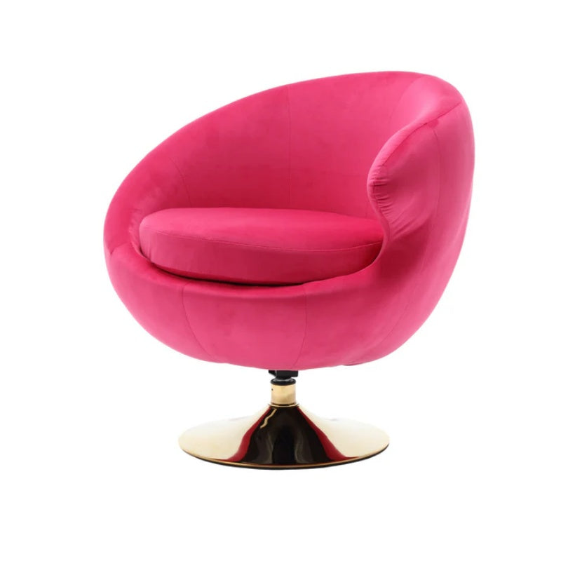 360 Degree Swivel Cuddle Barrel Accent Chairs, Round Armchairs with Wide Upholstered, Fluffy Fabric Chair for Living Room, Bedroom, Office, Waiting Rooms-海智集-Default-