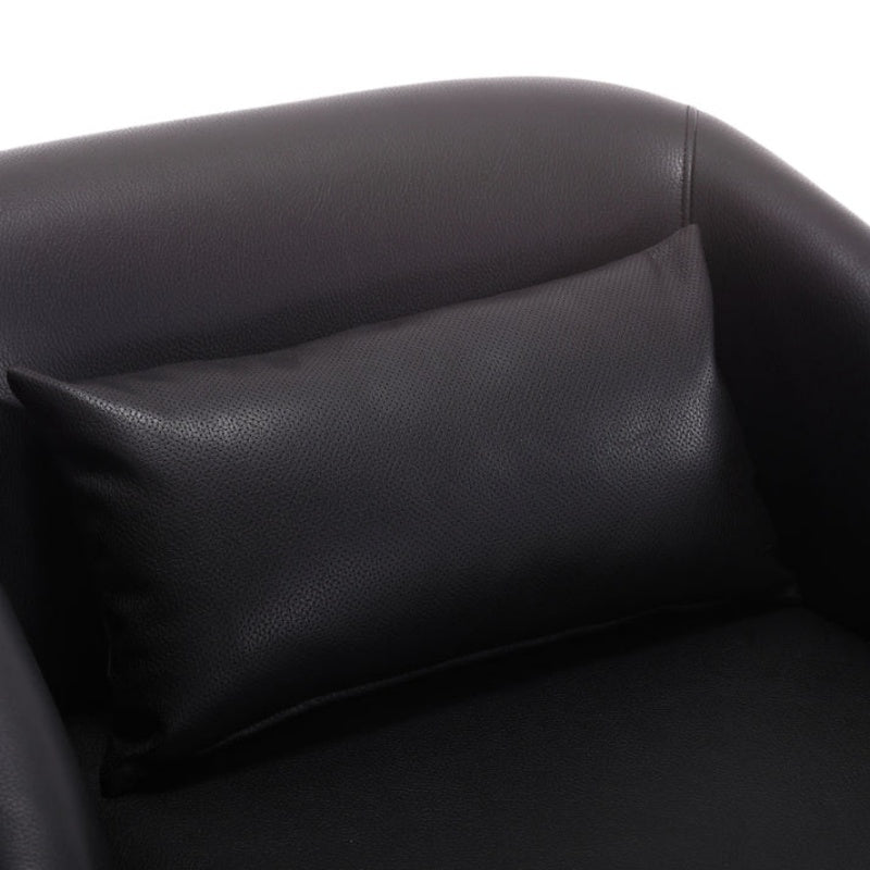 Contemporary Swivel Barrel Chair, Comfy Accent Sofa with 360 Degree Swivel, Black PU Leather, 31.5 x 31.5 x 27.56 Inches-海智集-Default-