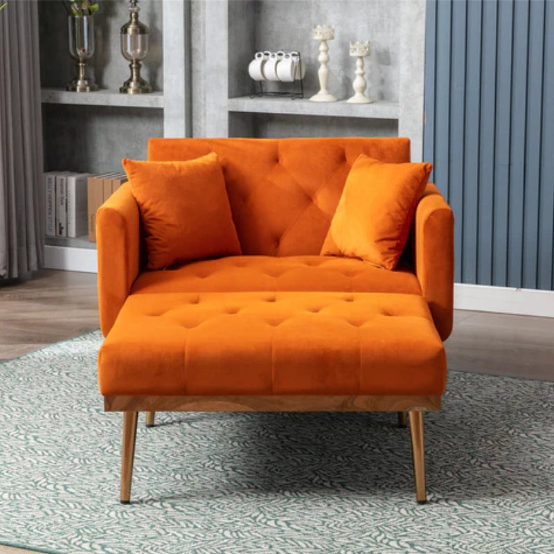 COOLMORE fashionable and classic style chaise lounge chair / accent chair for Living Room, bedroom (Orange)-海智集-Default-