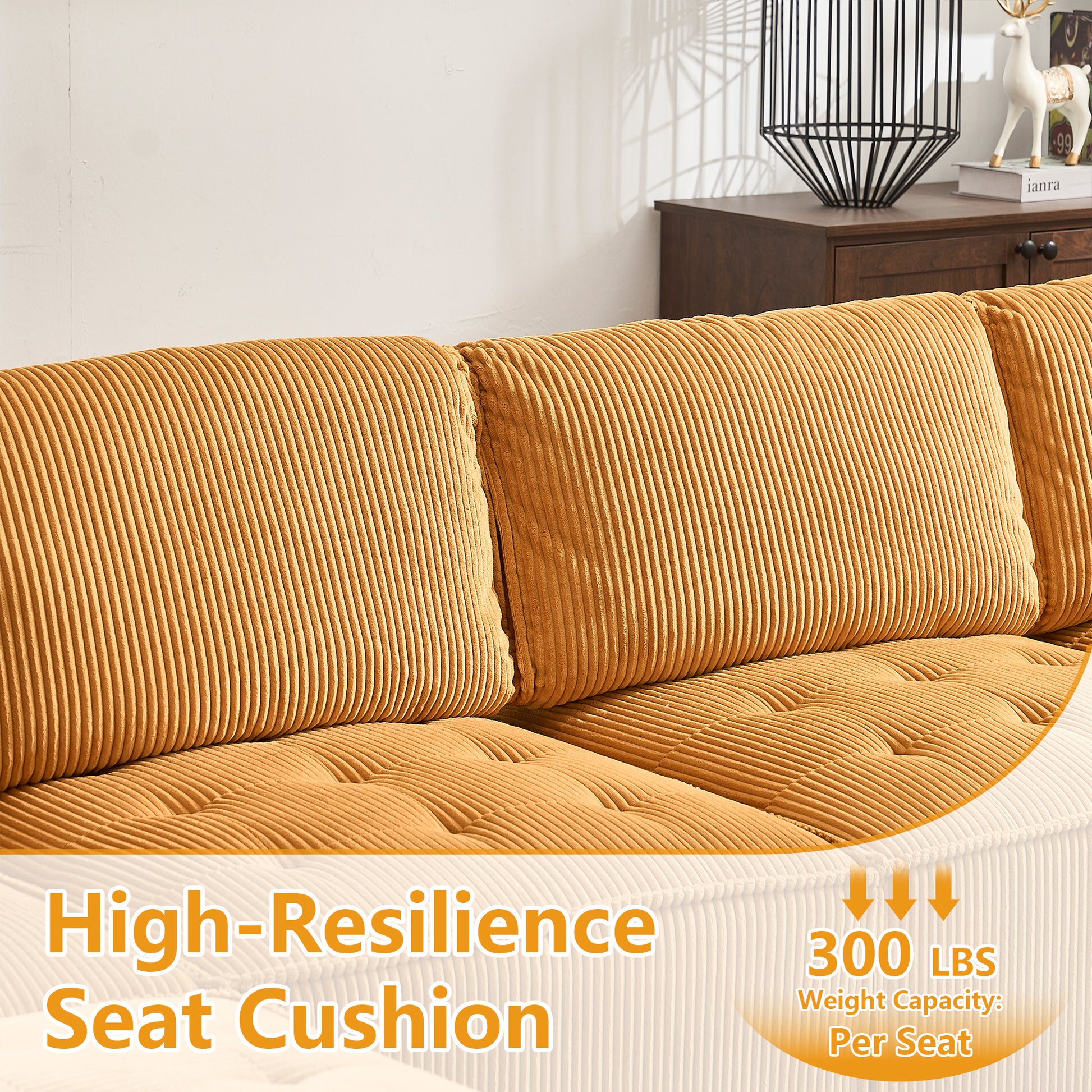 UNITED WE WIN Modular Sectional Sofa U Shaped Modular Couch with Reversible Chaise Modular Sofa Sectional Couch,6- Seat Convertible Sofa,Fit for Living Room-海智集-Default-