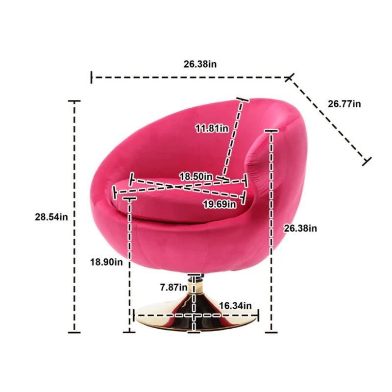 360 Degree Swivel Cuddle Barrel Accent Chairs, Round Armchairs with Wide Upholstered, Fluffy Fabric Chair for Living Room, Bedroom, Office, Waiting Rooms-海智集-Default-