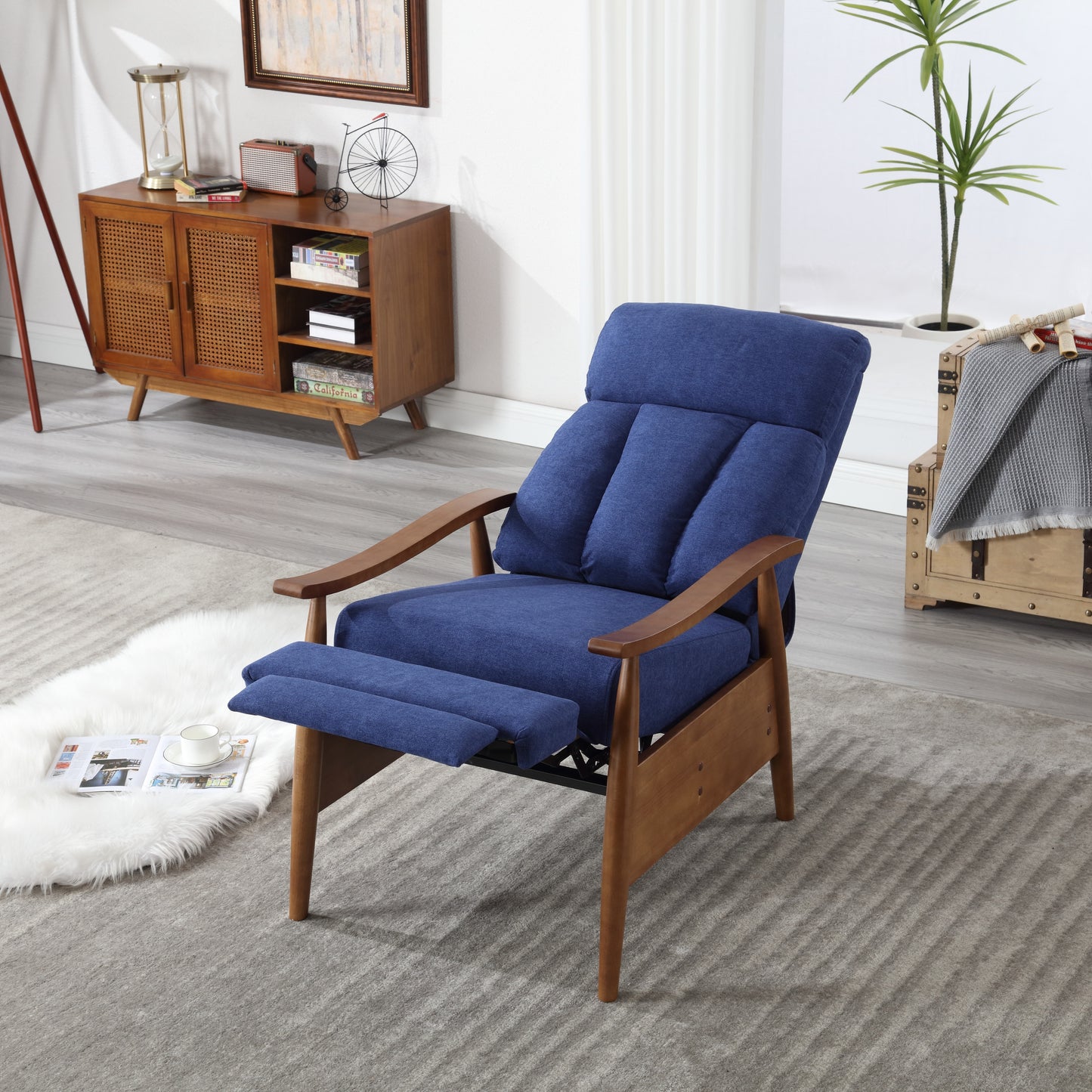 COOLMORE Wood Frame Armchair, Modern Accent Chair Lounge Chair for Living Room-海智集-Default-
