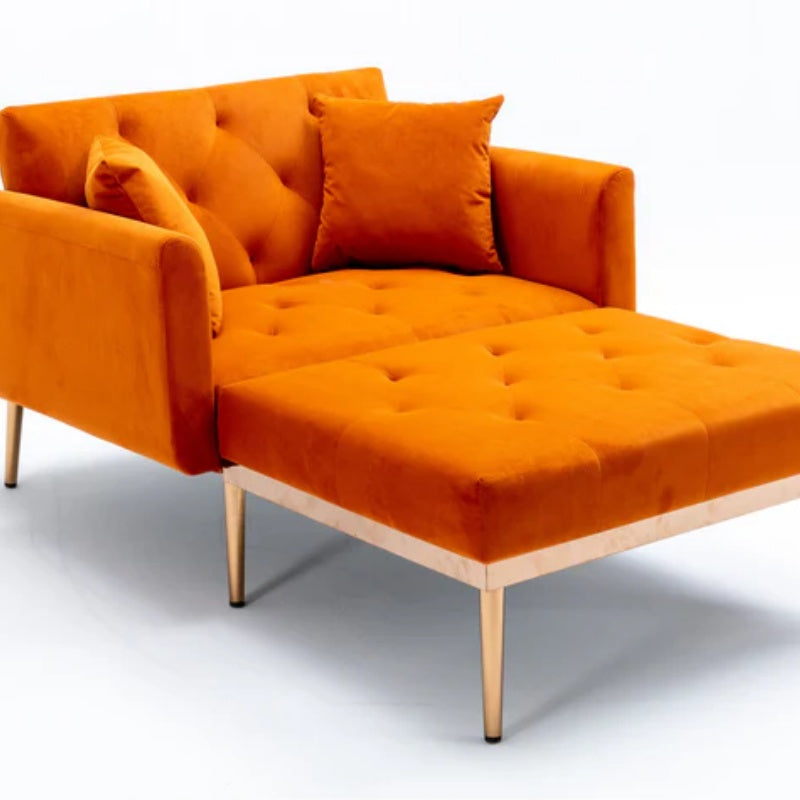 COOLMORE fashionable and classic style chaise lounge chair / accent chair for Living Room, bedroom (Orange)-海智集-Default-