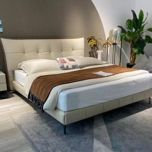 Luo LAN Series Genuine Leather Bed 2201# (Single bed without bedside table)-海智集-