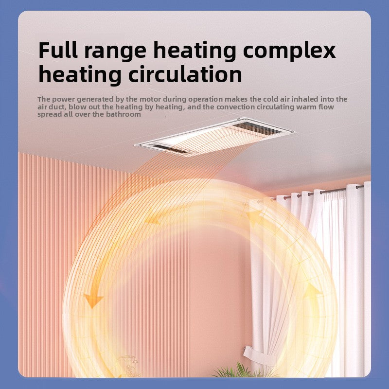 Voice Control Bathroom Heater with Lighting and Exhaust Fan, Integrated Ceiling-Mounted Heater with Mobile APP Remote Control for Bathroom-Kitchen & Bathroom-海智集-Wired Voice Control/Phone APP [2550W Dual Core Power]-300X600-