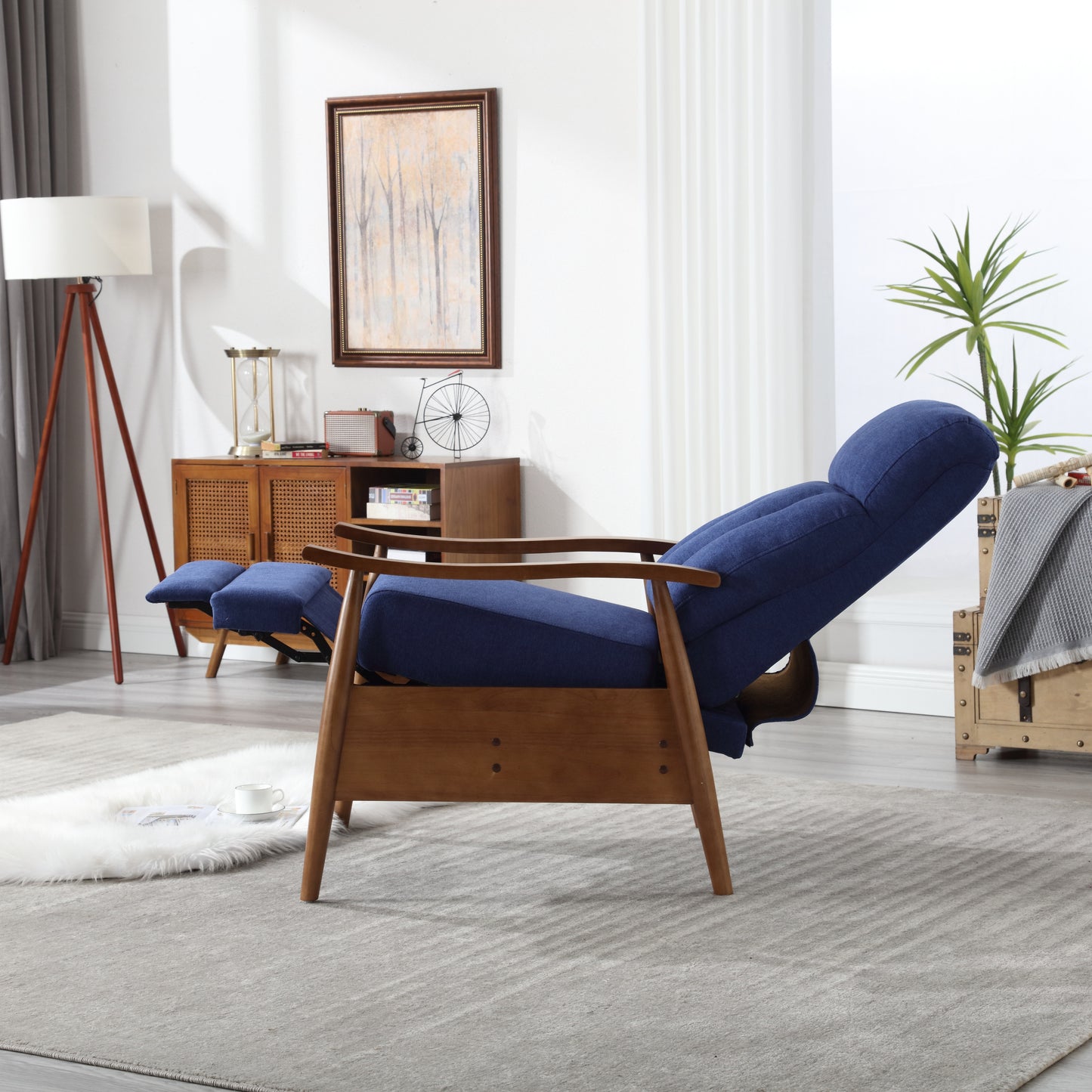 COOLMORE Wood Frame Armchair, Modern Accent Chair Lounge Chair for Living Room-海智集-Default-