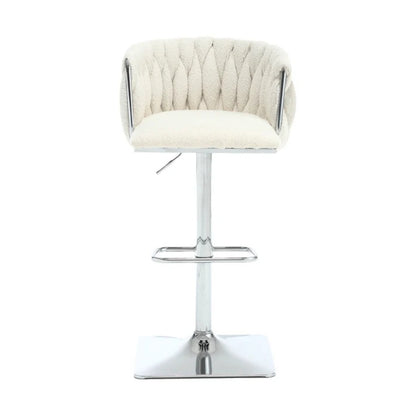 COOLMORE Vintage Bar Stools with Back and Footrest Counter Height Dining Chairs 2PC/SET-海智集-Default-