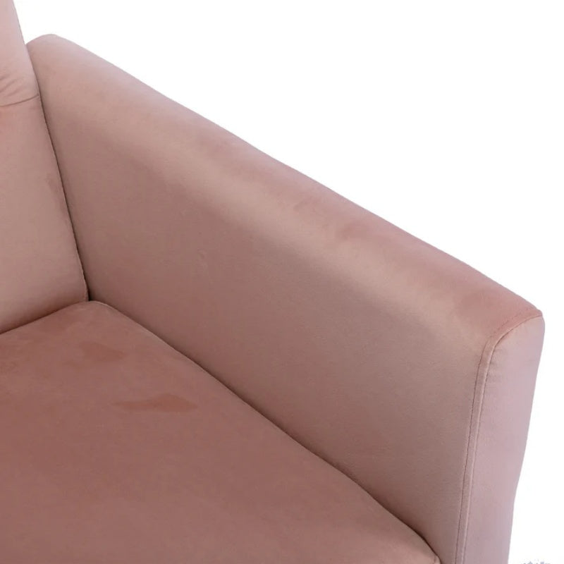 COOLMORE Velvet Accent Chair with Adjustable Armrests and Backrest, Button Tufted Lounge Chair, Single Recliner Armchair with Ottoman-海智集-Default-