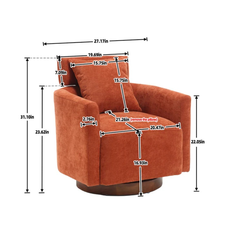 COOLMORE 360 degree rotation design, multi-gear adjustment backrest, soft and comfortable chenille fabric, ergonomic design of the living room chair-海智集-Default-