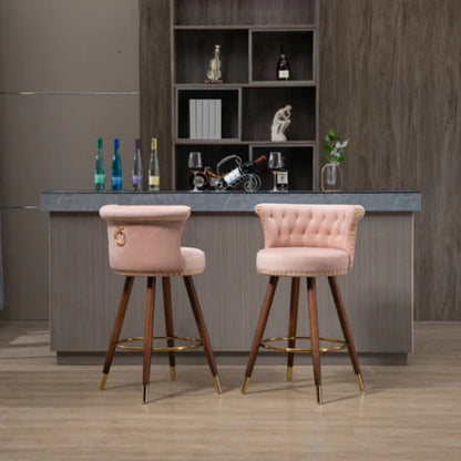 COOLMORE Swivel Bar Stools with Backrest Footrest ，with a fixed height of 360 degrees-海智集-Default-