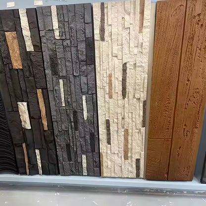 Panel Batu Batu PU Papak Besar Luaran Panel Batu Dinding Fauxl Ringan untuk Dinding Pelapis