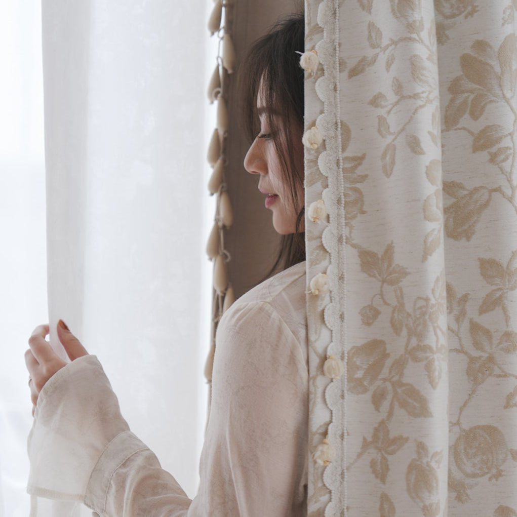 The language of flowing light and flowers Curtain:the artistry of color-woven jacquard meets superior light-blocking performance, softness, and an exquisite drape-海智集-