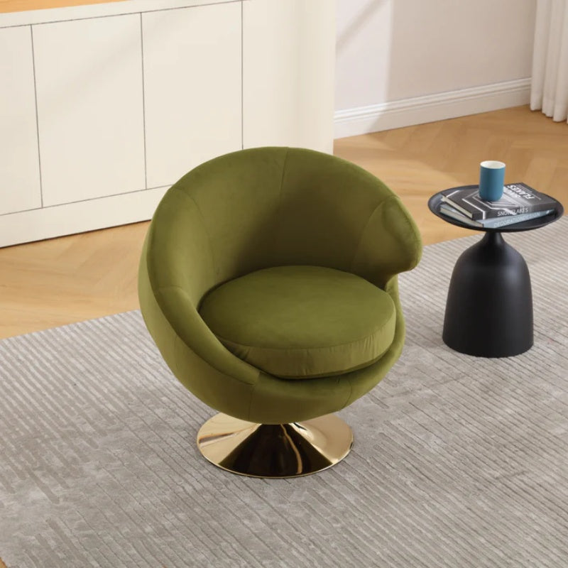 360 Degree Swivel Cuddle Barrel Accent Chairs, Round Armchairs with Wide Upholstered, Fluffy Fabric Chair for Living Room, Bedroom, Office, Waiting Rooms-海智集-Default-
