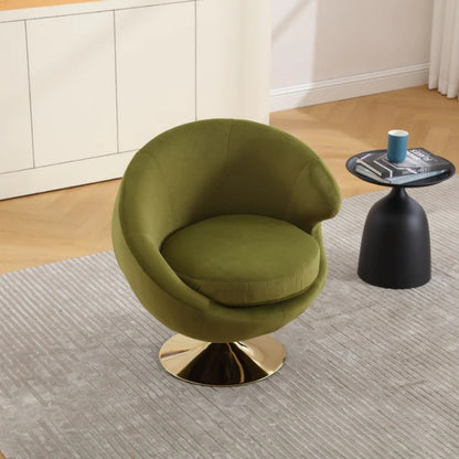 360 Degree Swivel Cuddle Barrel Accent Chairs, Round Armchairs with Wide Upholstered, Fluffy Fabric Chair for Living Room, Bedroom, Office, Waiting Rooms-海智集-Default-