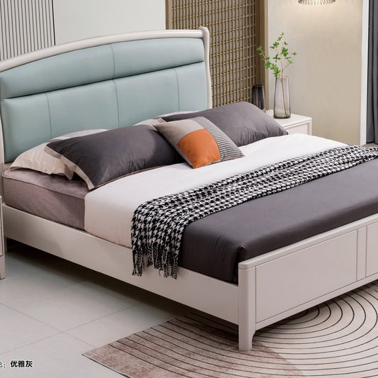 Karan Meishu Series Diamond Leather Bed, modern, simple and high-end solid wood soft package 803#-海智集-