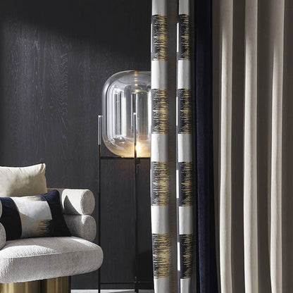 Ancient Glimpse Curtains: Handcrafted embossed texture imitates natural leather/stone, creating a light luxury organic style-海智集-