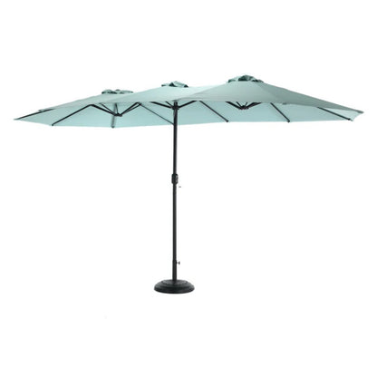 14.8 Ft Double Sided Outdoor Umbrella Rectangular Large with Crank ( Light green )(No Base)-海智集-Default-
