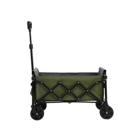 Lightweight Portable Heavy Duty Folding Beach Wagons with Wheels - Outdoor Utility Carts for Grocery, Camping, Shopping, Sports, Garden with Large Capacity -Army green-海智集-Default-