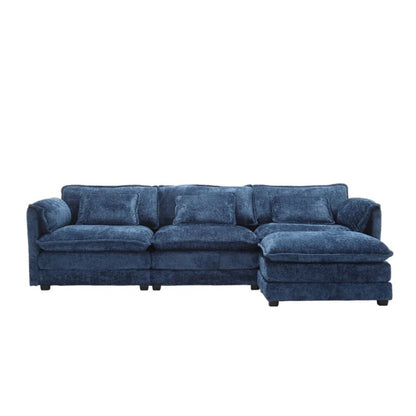 Modern Large L-Shape Sectional Chenille fabric, movable pedals, detachable armrests, oversized three-seat Sofa-海智集-Default-