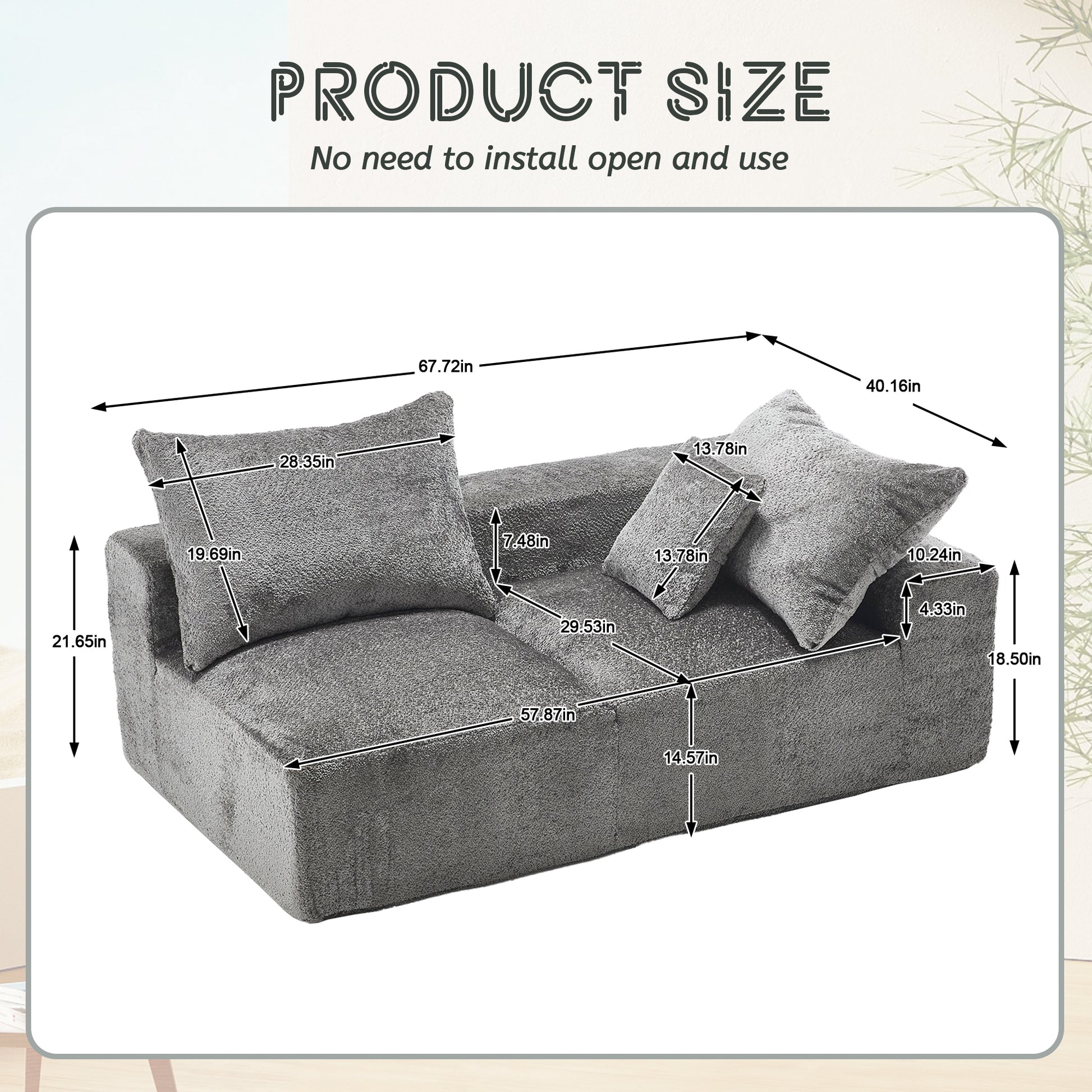 UNITED WE WIN Exquisite fabric technology, intimate two-person design, lazy leisure sitting, free combination of flexible and changeable, a wide range of scene applicability of the sofa-海智集-Default-