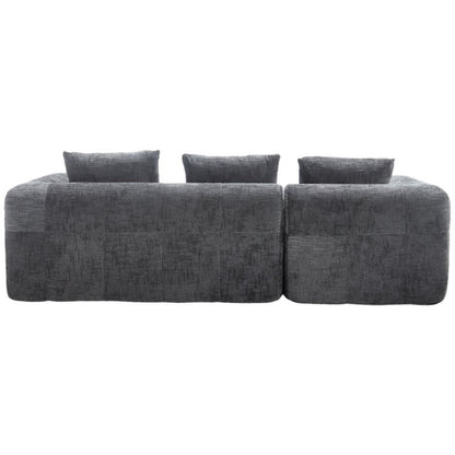 UNITED WE WIN 98.42-inch modular sectional sofa, modern modular L-shaped sofa with chaise longue, equipped with small side pockets and free of compression during installation.-海智集-Default-