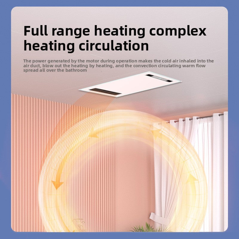 Integrated Ceiling Fan Heater and Bathroom Heater All-in-One Warm Air Blower for Bathroom Multi-Functional Home Heating Ventilation Lighting-Kitchen & Bathroom-海智集-Key Switch [2550W Dual Core Power]-300X600-