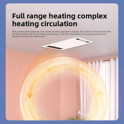 Integrated Ceiling Fan Heater and Bathroom Heater All-in-One Warm Air Blower for Bathroom Multi-Functional Home Heating Ventilation Lighting-Kitchen & Bathroom-海智集-Key Switch [2550W Dual Core Power]-300X600-