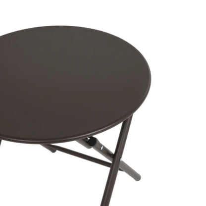 3 Piece Patio set, Outdoor Camping Chairs with Breathable Textilene Fabric, folding table with steel table top, 2chairs and 1table set ( Brown)-海智集-Default-
