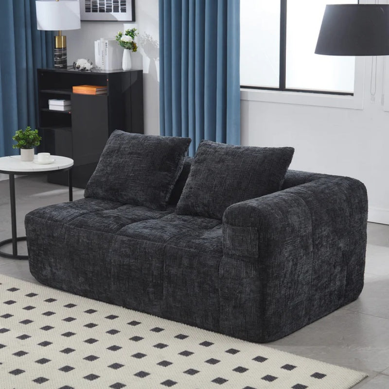 UNITED WE WIN Chenille Loveseat Sofa,Minimalist Modular Couches Sleeper for Living Room Bedroom Apartment Lounge-海智集-Default-