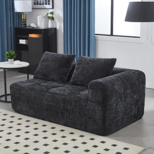 UNITED WE WIN Chenille Loveseat Sofa,Minimalist Modular Couches Sleeper for Living Room Bedroom Apartment Lounge-海智集-Default-