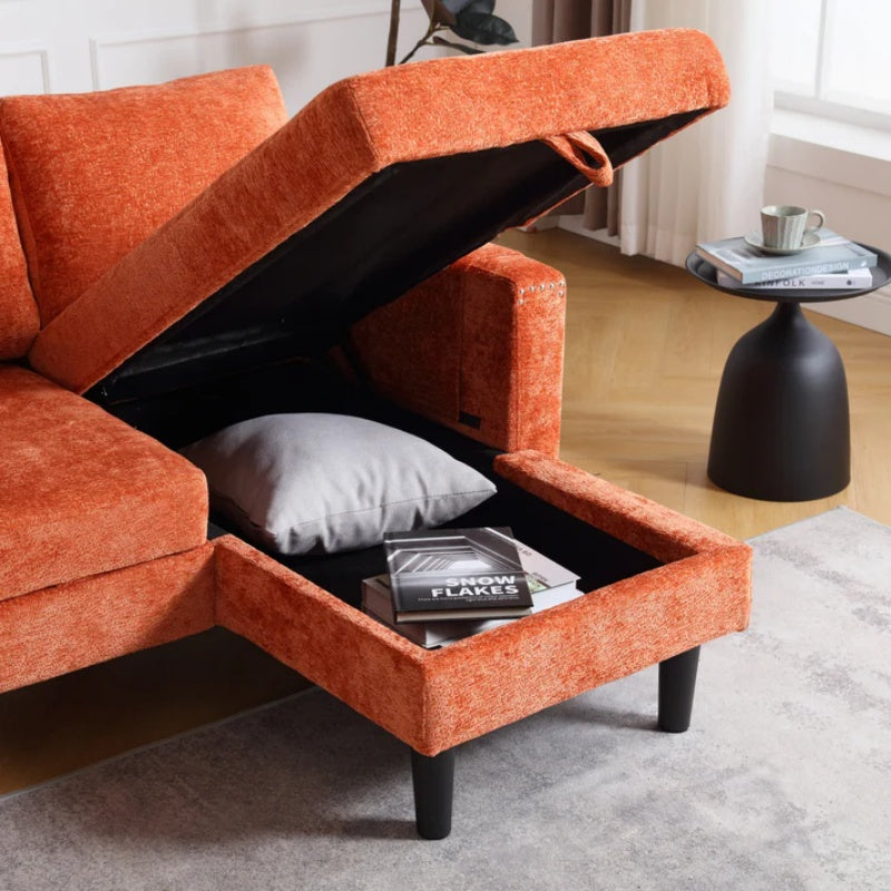 UNITED Sectional Sofa Reversible Sectional Sleeper Sectional Sofa with Storage Chaise-海智集-Default-