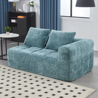 UNITED WE WIN Chenille Loveseat Sofa,Minimalist Modular Couches Sleeper for Living Room Bedroom Apartment Lounge-海智集-Default-
