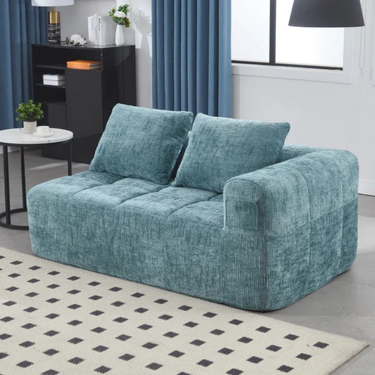 UNITED WE WIN Chenille Loveseat Sofa,Minimalist Modular Couches Sleeper for Living Room Bedroom Apartment Lounge-海智集-Default-