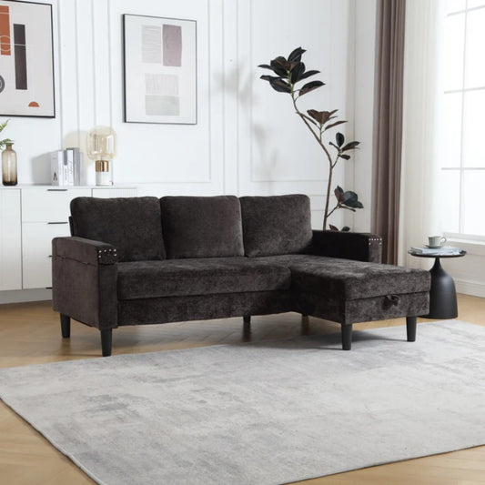 UNITED Sectional Sofa Reversible Sectional Sleeper Sectional Sofa with Storage Chaise-海智集-Default-