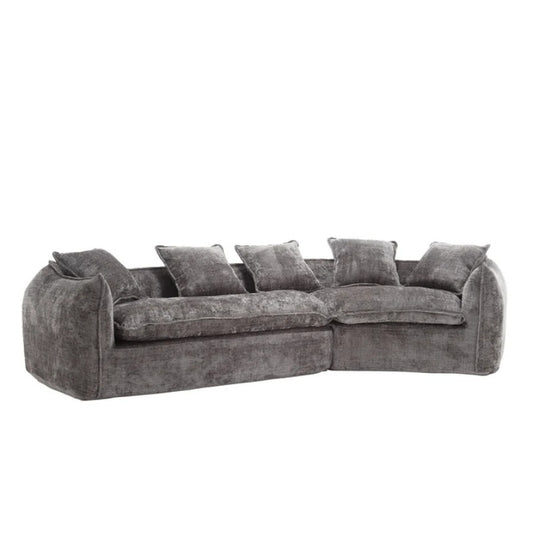Modular Sectional Sofa, U-Shaped Couch with Sofa for five & Pillows, Modern Minimalist chenille Fabric Large Comfy Cloud Sofas, Living Room Furniture Sets-海智集-Default-